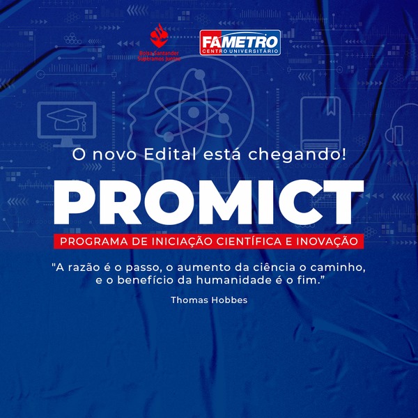 Edital do Programa de Iniciação Científica e Inovação 2021 (PROMICT)
