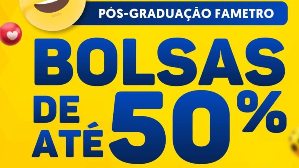 Imagem mostra informações sobre a pós graduação da fametro
