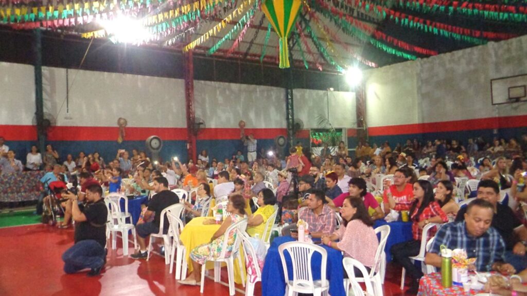 imagem mostra ginásio onde será realizado o arraial do oiapoque ao chuí