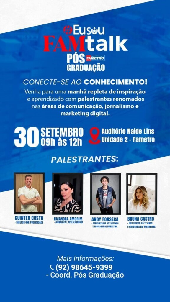 Fametro realiza primeiro ‘Fam Talk’ com profissionais de jornalismo, publicidade e marketing