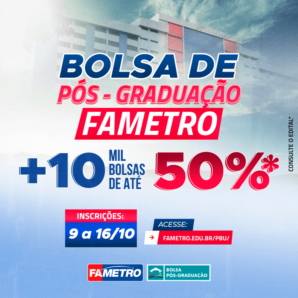 Fametro oferece mais de 10 mil bolsas de até 50% em programa de pós-graduação