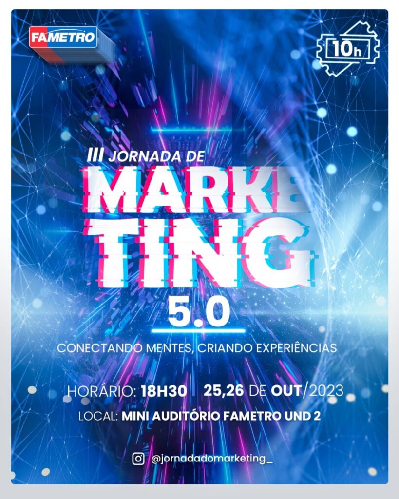 3° Jornada de Marketing 5.0 da Fametro inicia nesta quarta-feira (25/10)